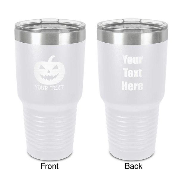 Custom Halloween Pumpkin 30 oz Stainless Steel Tumbler - White - Double-Sided (Personalized)