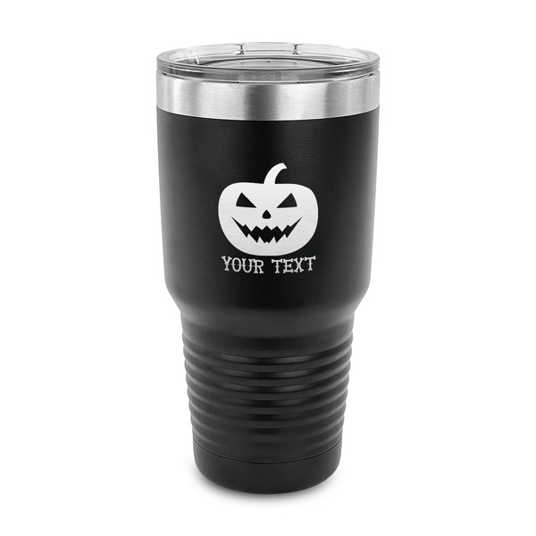 Custom Halloween Pumpkin 30 oz Stainless Steel Tumbler - Black - Single Sided (Personalized)