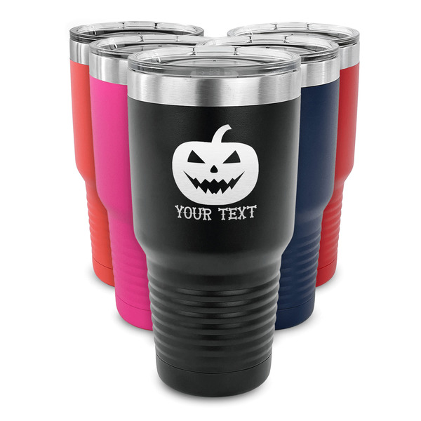 Halloween Pumpkin 30 oz Stainless Steel Ringneck Tumblers - Parent/Main