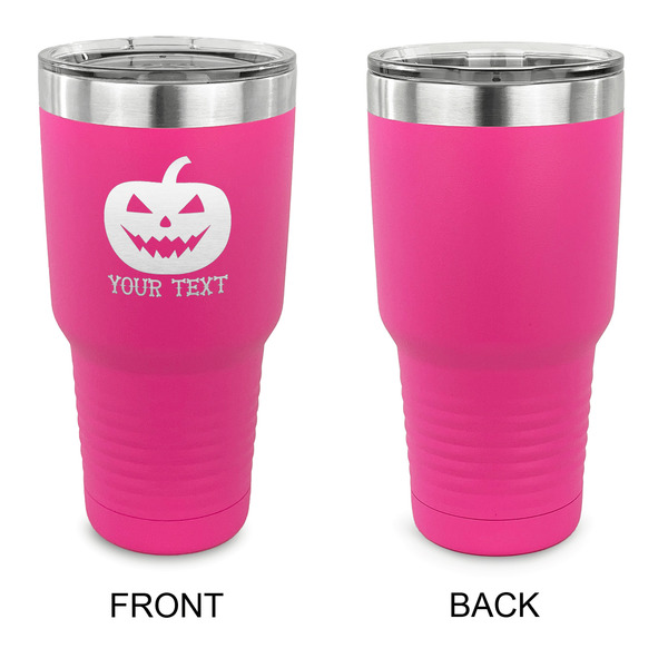 Halloween Pumpkin 30 oz Stainless Steel Ringneck Tumblers - Pink - Single Sided - APPROVAL