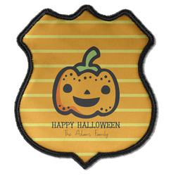 Halloween Pumpkin Iron On Shield Patch C w/ Name or Text
