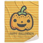 Halloween Pumpkin Sherpa Throw Blanket (Personalized)