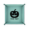 Halloween Pumpkin 6" x 6" Teal Leatherette Snap Up Tray - FOLDED UP