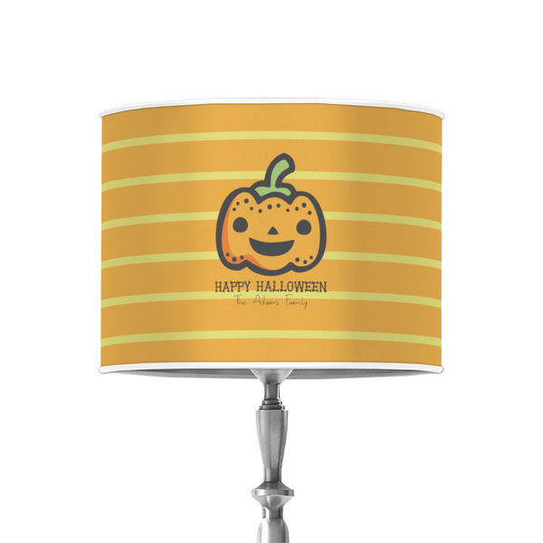 Halloween Pumpkin 8" Drum Lampshade - ON STAND (Poly Film)