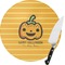 Halloween Pumpkin Round Glass Cutting Board - Small (Personalized)