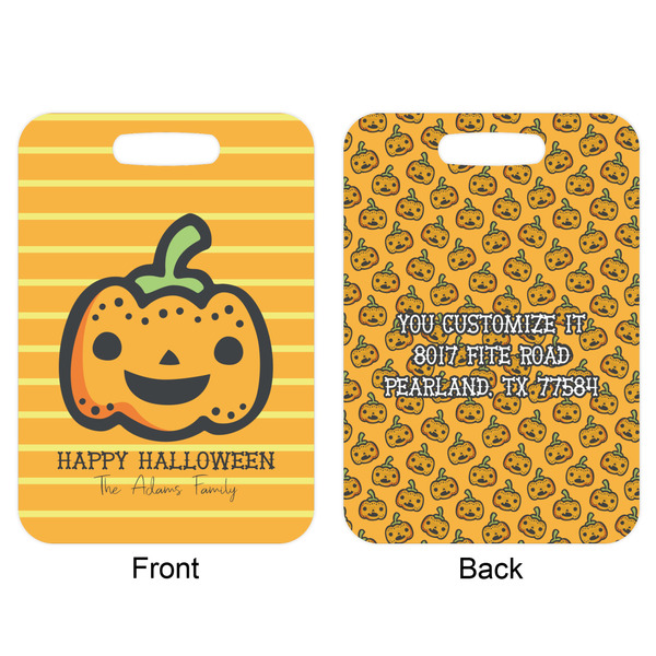 Halloween Pumpkin Aluminum Luggage Tag (Front + Back)