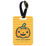 Halloween Pumpkin Metal Luggage Tag w/ Name or Text