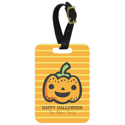 Halloween Pumpkin Metal Luggage Tag w/ Name or Text