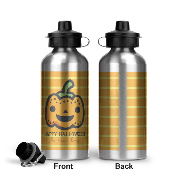 Halloween Pumpkin Aluminum Water Bottle - Front and Back