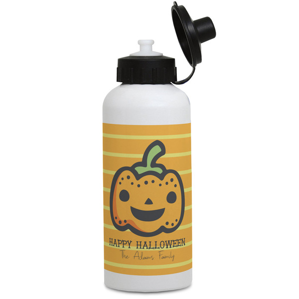 Custom Halloween Pumpkin Water Bottles - Aluminum - 20 oz - White (Personalized)