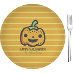 Halloween Pumpkin 8" Glass Appetizer / Dessert Plates - Single or Set (Personalized)