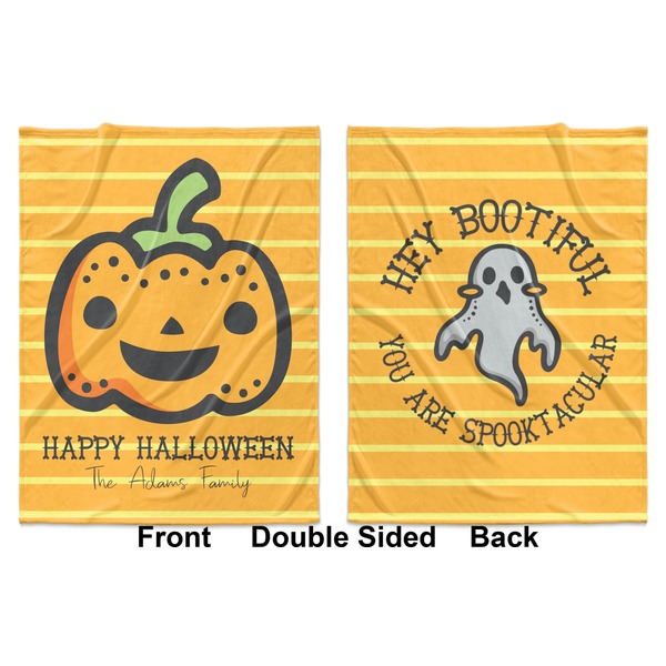 Halloween Pumpkin Baby Blanket (Double Sided - Printed Front and Back)