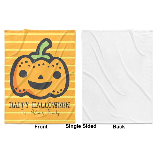 Halloween Pumpkin Baby Blanket (Single Sided - Printed Front, White Back)