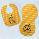 Halloween Pumpkin Baby Bib & Burp Set w/ Name or Text