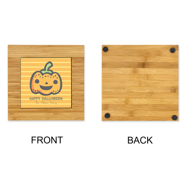 Halloween Pumpkin Bamboo Trivet with 6" Tile - APPROVAL