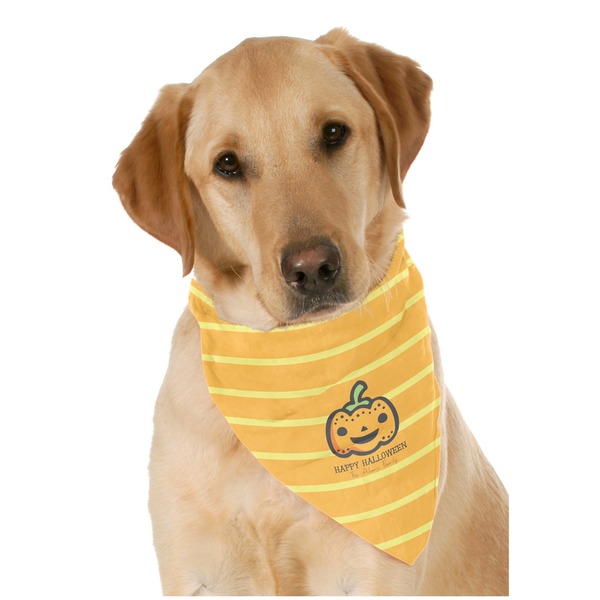 Custom Halloween Pumpkin Dog Bandana Scarf w/ Name or Text