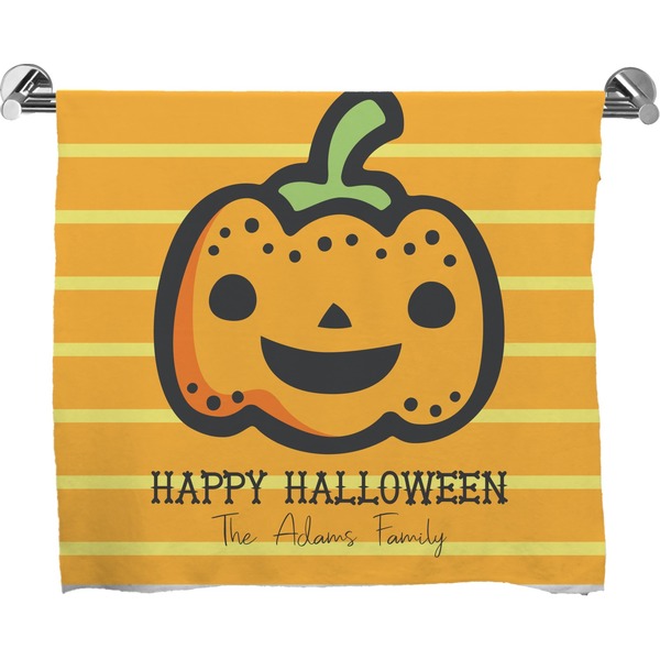 Custom Halloween Pumpkin Bath Towel (Personalized)