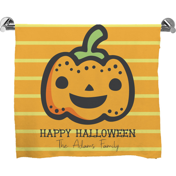 Custom Halloween Pumpkin Bath Towel (Personalized)