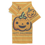 Halloween Pumpkin Bath Towel Set - 3 Pcs (Personalized)