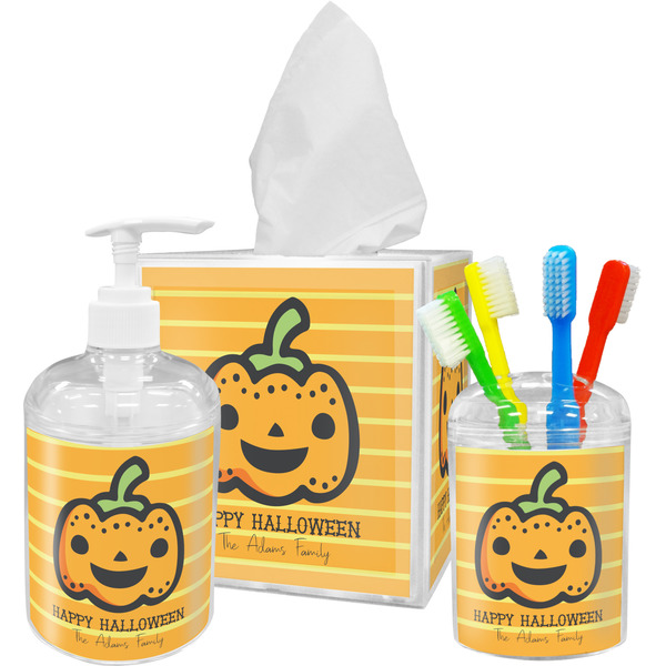 Halloween Pumpkin Bathroom Accessories Set (Personalized)