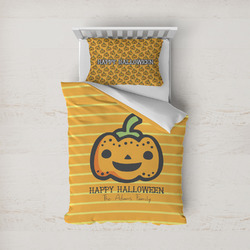 Halloween Pumpkin Duvet Cover Set - Twin (Personalized)