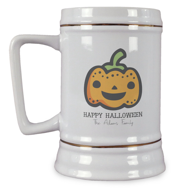 Custom Halloween Pumpkin Beer Stein (Personalized)