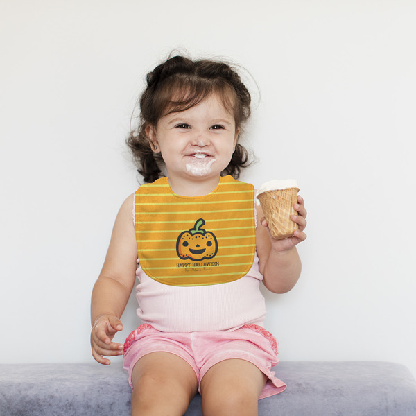 Halloween Pumpkin Bib Lifestyle Girl