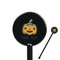 Halloween Pumpkin Black Plastic 5.5" Stir Stick - Round - Closeup