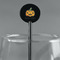 Halloween Pumpkin Black Plastic 5.5" Stir Stick - Round - Main