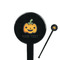 Halloween Pumpkin Black Plastic 7" Stir Stick - Round - Closeup