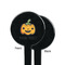 Halloween Pumpkin Black Plastic 7" Stir Stick - Single Sided - Round - Front & Back