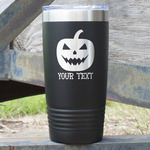 Halloween Pumpkin 20 oz Stainless Steel Tumbler - Black - Single Sided (Personalized)