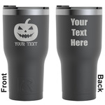 Halloween Pumpkin RTIC Tumbler - Black - Engraved Front & Back (Personalized)