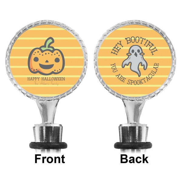 Halloween Pumpkin Bottle Stopper - Front and Back