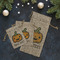 Halloween Pumpkin Burlap Gift Bags - LIFESTYLE (Flat lay)
