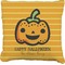 Halloween Pumpkin Burlap Pillow 22"