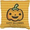 Halloween Pumpkin Faux-Linen Throw Pillow 26" (Personalized)