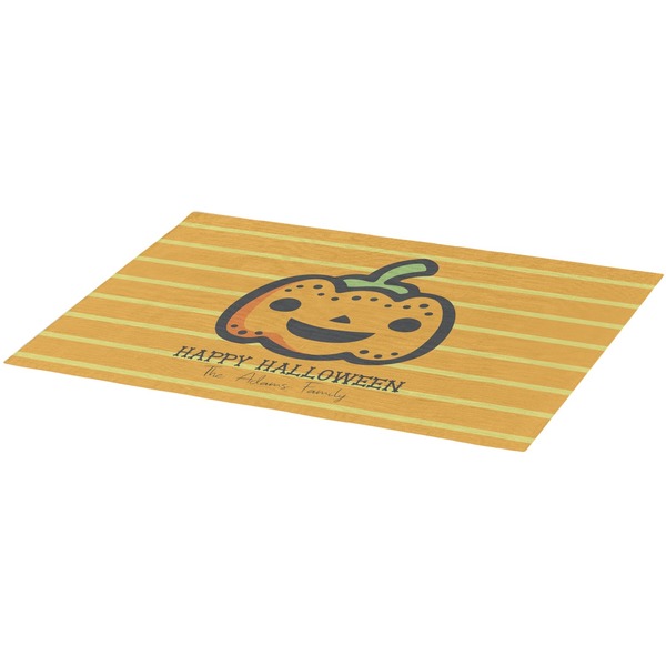 Halloween Pumpkin Burlap Placemat (Angle View)