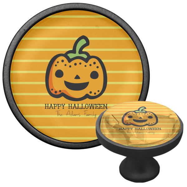 Halloween Pumpkin Cabinet Knob - Black - Multi Angle