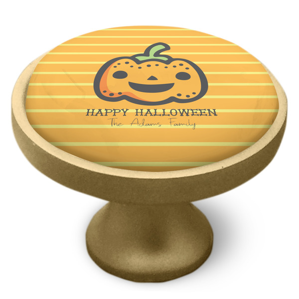 Halloween Pumpkin Cabinet Knob - Gold - Side