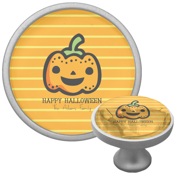 Custom Halloween Pumpkin Cabinet Knob (Silver) (Personalized)
