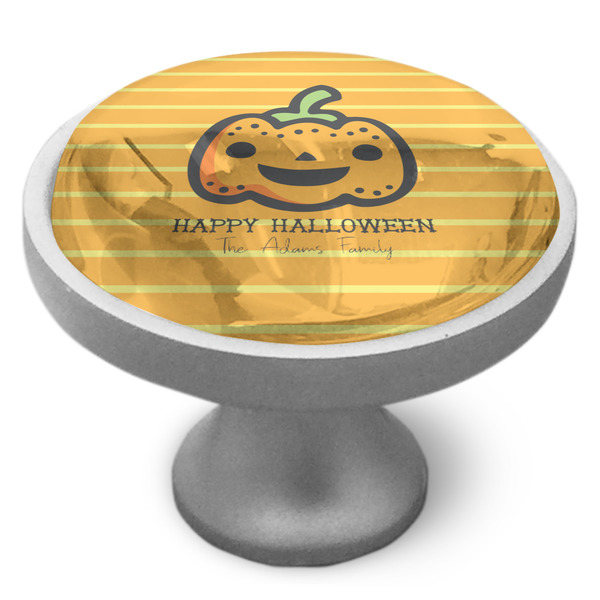 Halloween Pumpkin Cabinet Knob - Nickel - Side