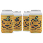 Halloween Pumpkin Can Cooler (12 oz) - Set of 4 w/ Name or Text