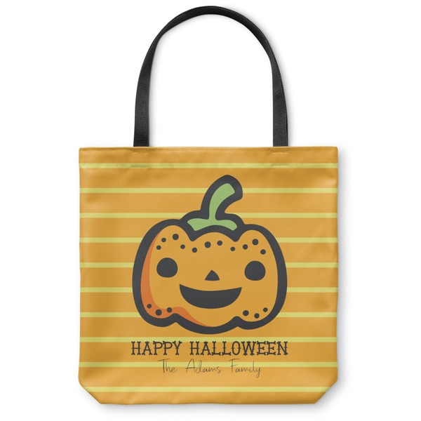Custom Halloween Pumpkin Canvas Tote Bag - Large - 18"x18" (Personalized)