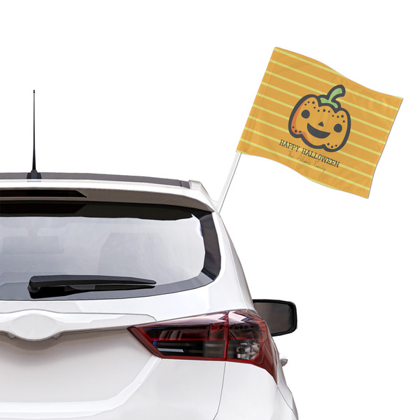 Halloween Pumpkin Car Flag - Large - LIFESTYLE