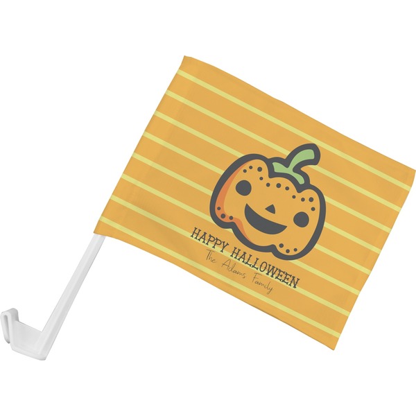 Custom Halloween Pumpkin Car Flag - Small w/ Name or Text