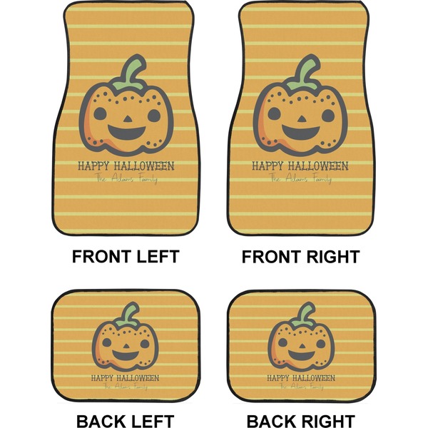 Halloween Pumpkin Car Floor Mats Set (2F + 2B)