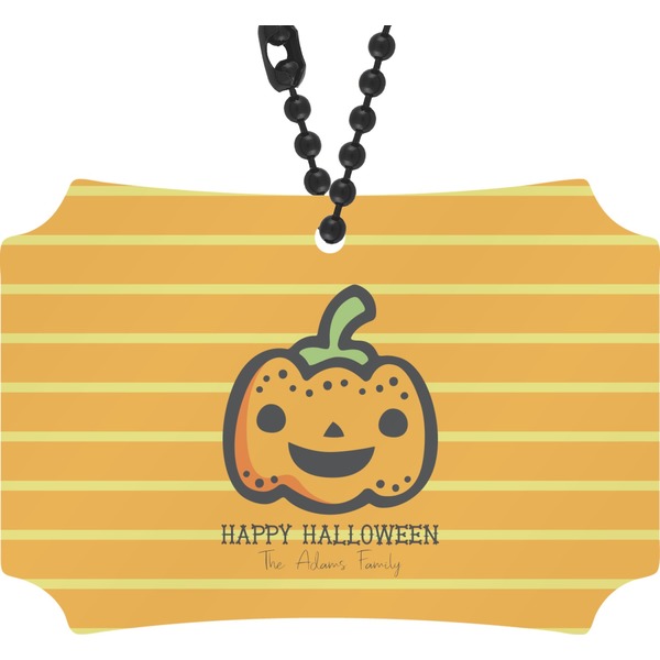 Custom Halloween Pumpkin Rear View Mirror Ornament (Personalized)