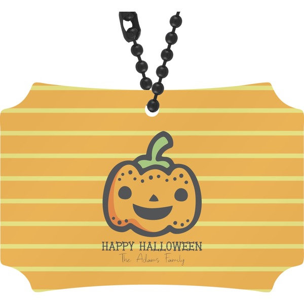 Custom Halloween Pumpkin Rear View Mirror Ornament (Personalized)
