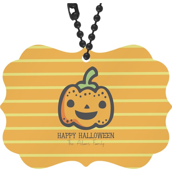 Custom Halloween Pumpkin Rear View Mirror Charm (Personalized)